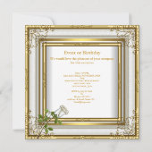 50周年結婚式 白薔薇 ゴールド エレガント 招待状 (裏面)