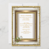 50周年結婚式 白薔薇 ゴールド エレガント 2 招待状 (裏面)