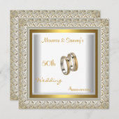 50周年結婚式 白金 おしゃれ 招待状 (正面/裏面)