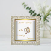 50周年結婚式 白金 おしゃれ 招待状 (スタンド正面)