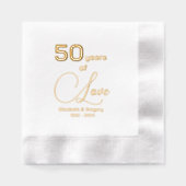 50周年結婚愛50年 箔ナプキン (正面)
