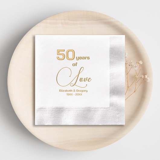 50周年結婚愛50年 箔ナプキン