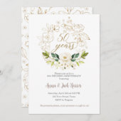 50周年結婚招待状グリーンリー 招待状 (正面/裏面)