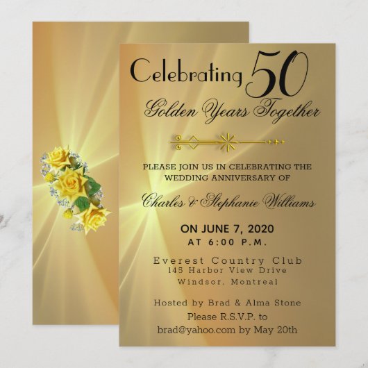 50周年結婚招待状 (正面/裏面)