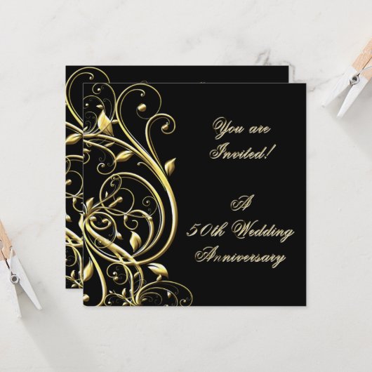 50周年結婚招待状 招待状 (正面/裏面インサイチュ)