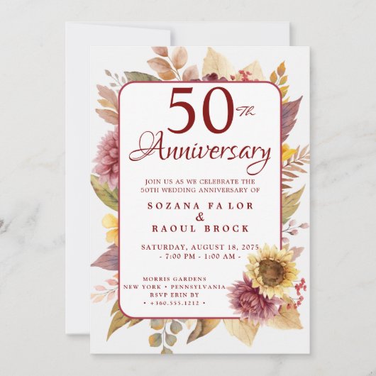 50周年結婚招待状 招待状 (正面)