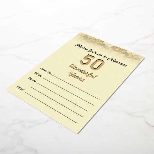 50周年結婚招待状 箔招待状 (回転した状態)