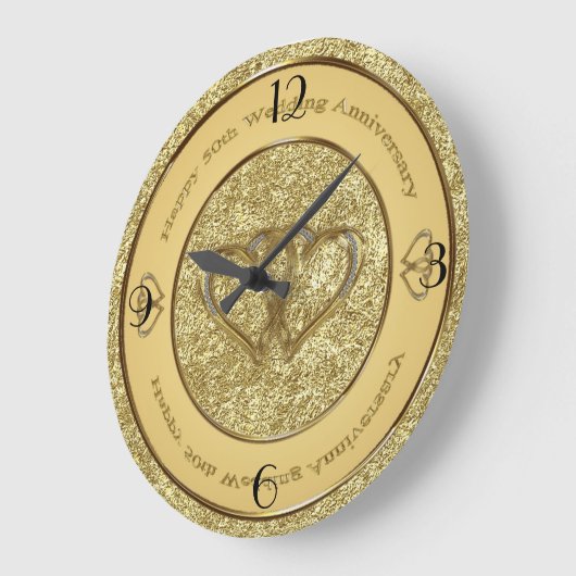 50周年結婚時計 ラージ壁時計 (傾斜)