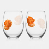 50周年結婚桃のカスタマイズバラ贈り物 ステムなしワイングラス (左)