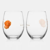 50周年結婚桃のカスタマイズバラ贈り物 ステムなしワイングラス (左)