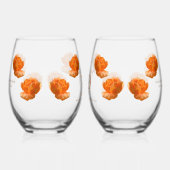 50周年結婚桃バラ名ギフト ステムなしワイングラス (右)