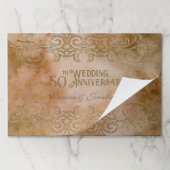 50周年結婚紙エレガントランチョンマット ペーパーパッド (折り畳み)