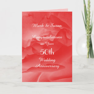 50周年結婚記念カード コーラル ローズ カード