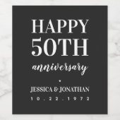 50周年結婚記念シンプルクラシック ワインラベル (シングルラベル)