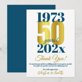 50周年結婚記念パーティーお礼 サンキューカード