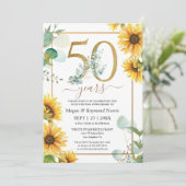 50周年結婚記念パーティー・エレガントな向日葵 招待状 (スタンド正面)