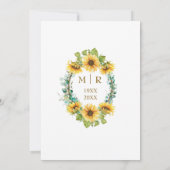 50周年結婚記念パーティー・エレガントな向日葵 招待状 (裏面)