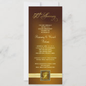 50周年結婚記念パーティー - ゴールドのモノグラム 招待状 (裏面)