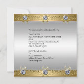 50周年結婚記念パーティー ゴールド ホワイト 招待状 (裏面)