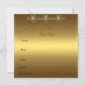 50周年結婚記念パーティー ゴールド 招待状 (裏面)