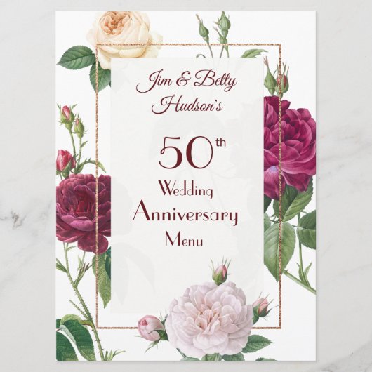 50周年結婚記念パーティー - メニューカード メニュー (正面)