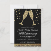 50周年結婚記念パーティー ワインボトルグラス 招待状 (正面)