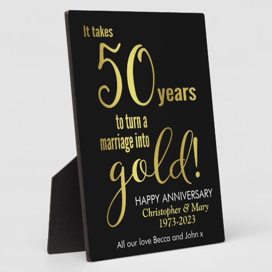 50周年結婚記念プレート フォトプラーク (側面)