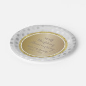 50周年結婚記念モダン金ゴールド ペーパープレート (アングル)