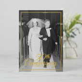 50周年結婚記念写真と金 箔招待状 (立ち正面)