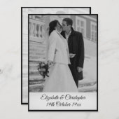 50周年結婚記念写真 エレガント ブラック＆ホワイト 招待状 (正面/裏面)