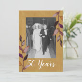 50周年結婚記念写真 - ゴールドのナス 招待状 (スタンド正面)