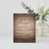50周年結婚記念日おめでとう Rustic 案内ポストカード (スタンド正面)