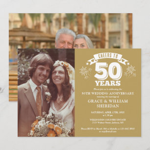 50周年結婚記念日のお祝いに 2枚の写真 招待状
