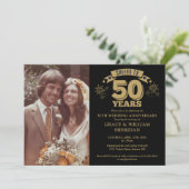 50周年結婚記念日のお祝いに 2枚の写真 招待状 (スタンド正面)