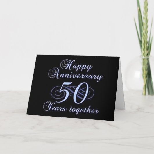 50周年結婚記念日のお祝いメッセージ カード (正面)