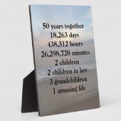 50周年結婚記念日のお祝い フォトプラーク (側面)