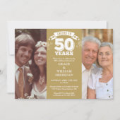 50周年結婚記念日のお祝い 2枚の写真 招待状 (正面)