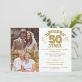 50周年結婚記念日のお祝い 2枚の写真 招待状 (スタンド正面)