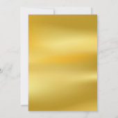 50周年結婚記念日のグリーンとゴールドの箔押し 招待状 (裏面)