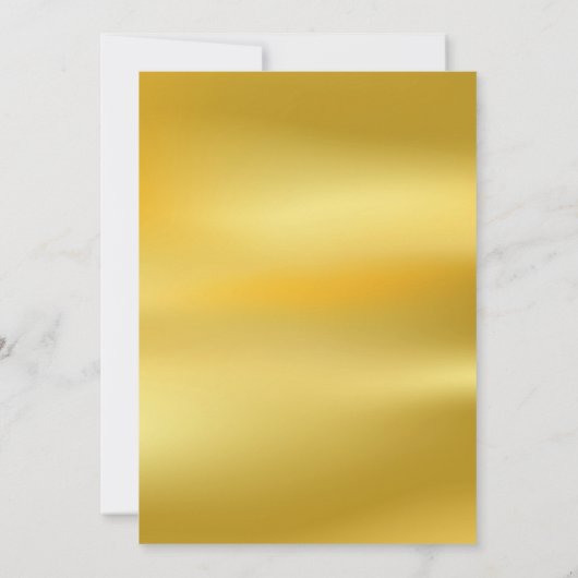 50周年結婚記念日のグリーンとゴールドの箔押し 招待状 (裏面)