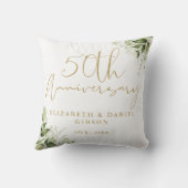 50周年結婚記念日のグリーンと花 クッション (裏面)
