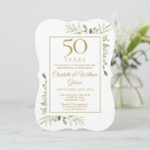 50周年結婚記念日のグリーンリース 招待状 (スタンド正面)