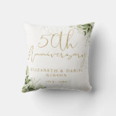 50周年結婚記念日のグリーン花飾り クッション (裏面)