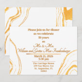 50周年結婚記念日のゴールドアニバーサリーパーティー 招待状 (正面/裏面)