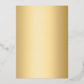 50周年結婚記念日のゴールドイエローの花 箔招待状 (裏面)