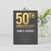 50周年結婚記念日のゴールドグレイーパーティー 招待状 (スタンド正面)