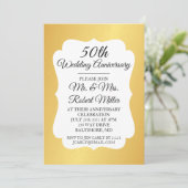 50周年結婚記念日のゴールドコンフェッティ招待状 招待状 (スタンド正面)