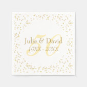 50周年結婚記念日のゴールドダストコンフェッティ スタンダードカクテルナプキン (正面)