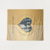 50周年結婚記念日のゴールドフォトハートタペストリー タペストリー (正面(横))