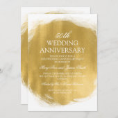50周年結婚記念日のゴールドペイントスタイル 招待状 (正面/裏面)